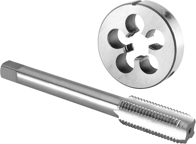 Burkit M14 X 1.25 Tap and Die Set, M14 x 1.25 Machine Thread Tap and Round Die Right Hand - Image 1